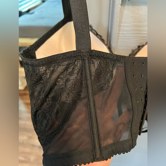 Victoria’s Secret Black Rhinestone Strap Pushup Corset Bra Top 38DD😍 - Picture 9 of 12